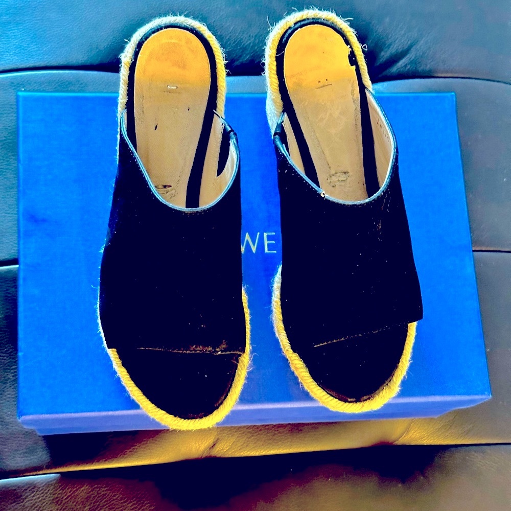 Stuart Weitzman Wonda Espadrille Wedge Heel Mules. Size EUR 36/5.5 US